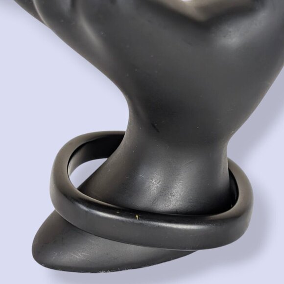 (2/$20) Vintage Black Rounded Acrylic Bangle - Picture 1 of 5